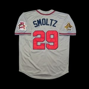 John Smoltz Jersey Atlanta Braves 1995 World Series Throwback Stitched Gray NEW